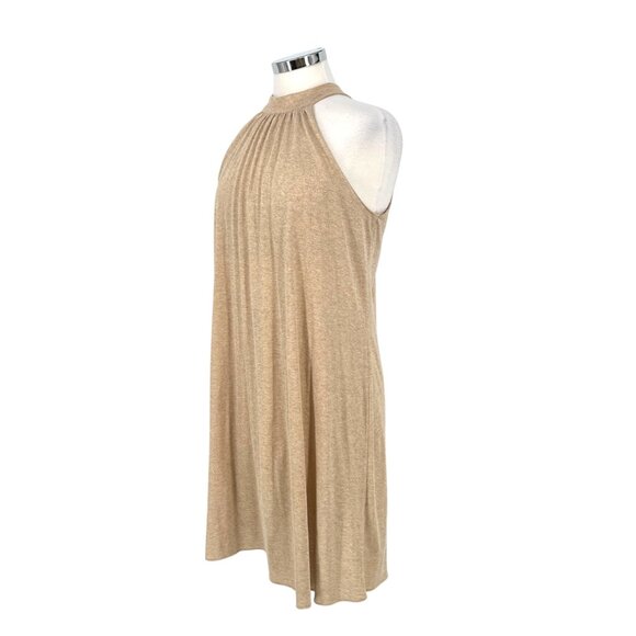Michael Stars Metallic Gold Halter Dress Cream Beige Size 2 XS - Picture 5 of 13